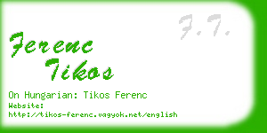 ferenc tikos business card